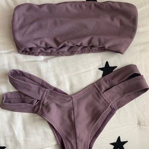 Montce swim purple strapless set